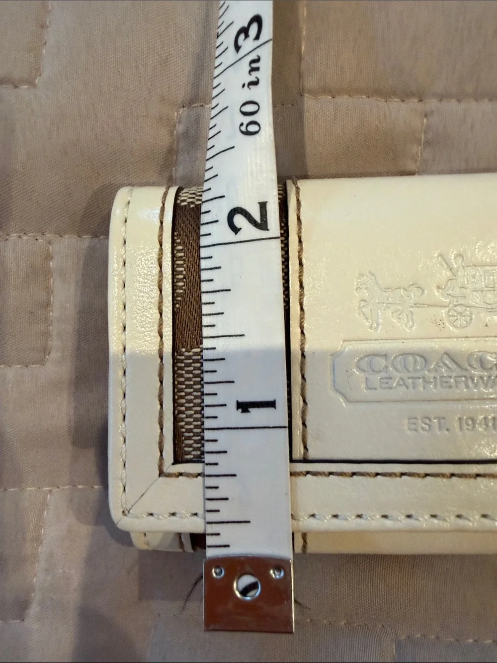 Coach white leather